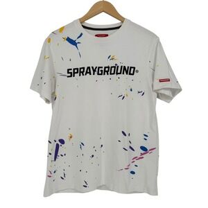 SPRAYGROUND SHARK‎ MOUTH SPLAT T-SHIRT Mens Size M Streetwear Urban Splatter EUC